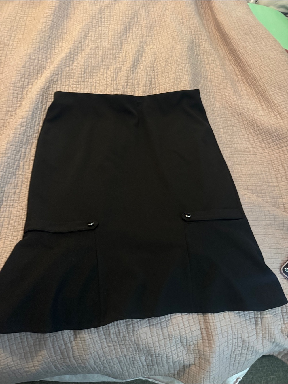 Classic Black A-Line Skirt Sz L